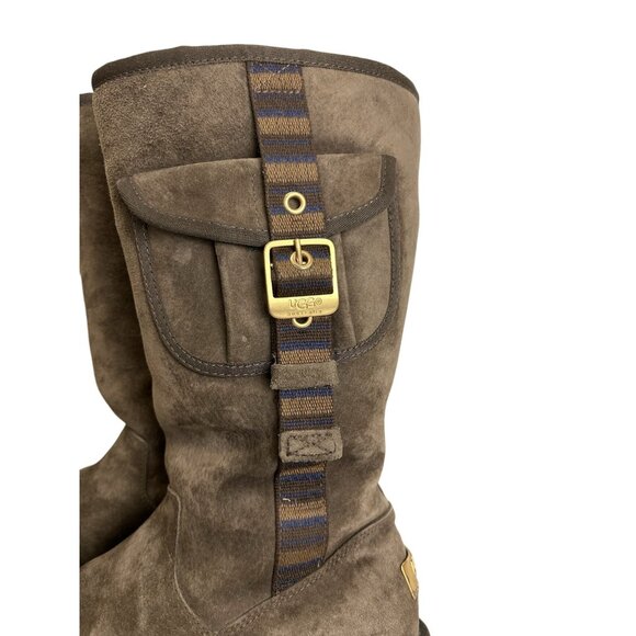 UGG Australia Size 8 “1895 Retro” Cargo Tall Zip Brown Boots Womens shearling - Picture 10 of 16